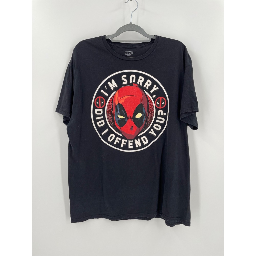 Marvel Deadpool Im Sorry Did I Offend You Graphic T Shirt Black XL Mad Engine